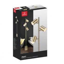 Pratt 63 in. 3-Light Matte Soft Gold Floor Lamp with Large Weighted Base by Globe Electric -Deals Globe Electric Store matte gold globe electric floor lamps 67604 76 1000