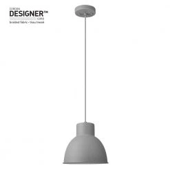 1-Light Matte Gray Pendant with Gray Designer Fabric Cord by Globe Electric -Deals Globe Electric Store matte gray globe electric chandeliers 61002 44 1000