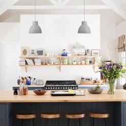 1-Light Matte Gray Pendant with Gray Designer Fabric Cord by Globe Electric -Deals Globe Electric Store matte gray globe electric chandeliers 61002 4f 1000