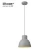 1-Light Matte Gray Pendant with Gray Designer Fabric Cord by Globe Electric
