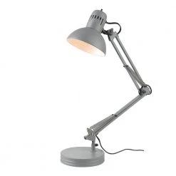 Architect 28 in. Matte Gray Balanced Arm Desk Lamp with Interchangeable Base and Clamp Arm Design by Globe Electric