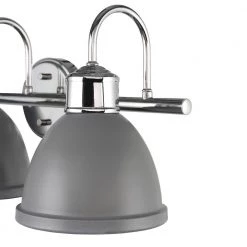 Sydney 24 in. 3-Light Matte Gray and Chrome Vanity Light with Bath Set (5-Piece) by Globe Electric -Deals Globe Electric Store matte gray globe electric vanity lighting 51737 1f 1000