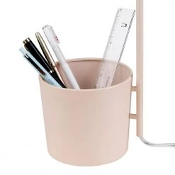 Taylor 18 in. Matte Pink Organizer Desk Lamp with Brass Pivot Joint, Switch on Shade by Globe Electric -Deals Globe Electric Store matte pink globe electric desk lamps 91000109 44 1000