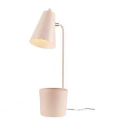 Taylor 18 in. Matte Pink Organizer Desk Lamp with Brass Pivot Joint, Switch on Shade by Globe Electric