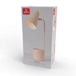 Taylor 18 in. Matte Pink Organizer Desk Lamp with Brass Pivot Joint, Switch on Shade by Globe Electric -Deals Globe Electric Store matte pink globe electric desk lamps 91000109 76 1000