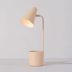 Taylor 18 in. Matte Pink Organizer Desk Lamp with Brass Pivot Joint, Switch on Shade by Globe Electric -Deals Globe Electric Store matte pink globe electric desk lamps 91000109 fa 1000