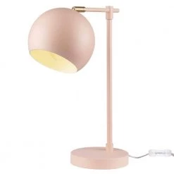 Hannah 18 in. Matte Pink Desk Lamp with Brass Accent by Globe Electric