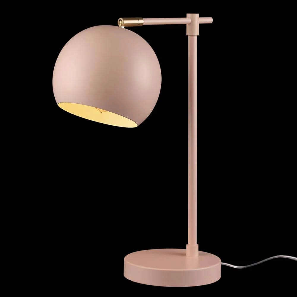 Hannah 18 in. Matte Pink Desk Lamp with Brass Accent by Globe Electric 2 Hannah 18 in. Matte Pink Desk Lamp with Brass Accent by Globe Electric - Image 2
