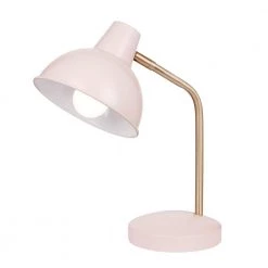 Robin 16 in. Matte Rose Desk Lamp with Matte Gold Arm by Globe Electric