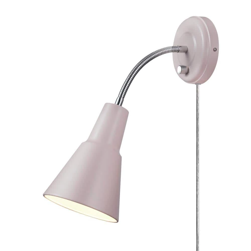 Sophie 1-Light Matte Rose Plug-In or Hardwire Wall Sconce by Globe Electric 1 Sophie 1-Light Matte Rose Plug-In or Hardwire Wall Sconce by Globe Electric