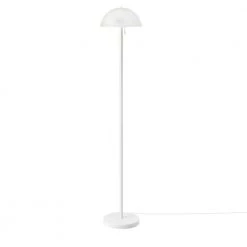 65 in. 2-Light Matte White Floor Lamp Dixon with Frosted Glass Shade and Vertical Pull-Chain Stepless Dimmer Switch by Globe Electric