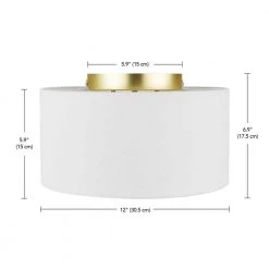 Luna 12 in. 2-Lights Matte White Flush Mount with Matte Gold Accent by Globe Electric -Deals Globe Electric Store matte white globe electric flush mount lights 60404 76 1000