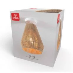 10 in. 1-Light Matte White Semi-Flush Mount Ceiling Light with Twine Shade by Globe Electric -Deals Globe Electric Store matte white globe electric flush mount lights 91002842 76 1000