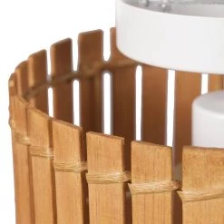 9 in. 1-Light Matte White Semi-Flush Mount Ceiling Light with Natural Bamboo Shade by Globe Electric 15 9 in. 1-Light Matte White Semi-Flush Mount Ceiling Light with Natural Bamboo Shade by Globe Electric -Deals Globe Electric Store matte white globe electric flush mount lights 91002845 1f 1000