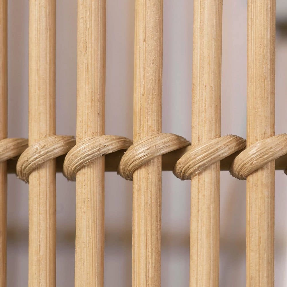 11.75 in. 1-Light Matte White Semi-Flush Mount Ceiling Light with Natural Bamboo Shade by Globe Electric 6 11.75 in. 1-Light Matte White Semi-Flush Mount Ceiling Light with Natural Bamboo Shade by Globe Electric - Image 6