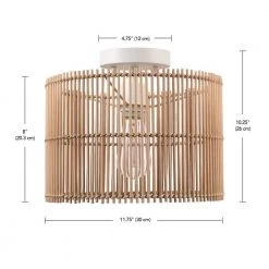11.75 in. 1-Light Matte White Semi-Flush Mount Ceiling Light with Natural Bamboo Shade by Globe Electric 12 11.75 in. 1-Light Matte White Semi-Flush Mount Ceiling Light with Natural Bamboo Shade by Globe Electric -Deals Globe Electric Store matte white globe electric flush mount lights 91002846 66 1000