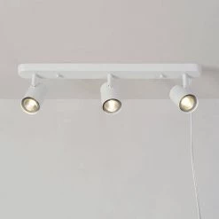 Dale 1.85 ft. 3-Light Matte White Plug-In Linear Track Lighting Kit by Globe Electric -Deals Globe Electric Store matte white globe electric track lighting kits 60024 4f 1000