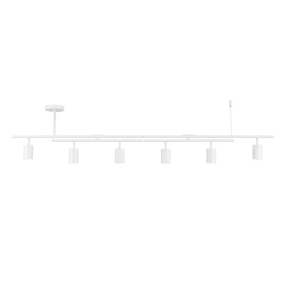 5.3 ft. 6-Light Matte White Flexible Track Lighting Kit with Center Swivel Bars by Globe Electric 1 5.3 ft. 6-Light Matte White Flexible Track Lighting Kit with Center Swivel Bars by Globe Electric