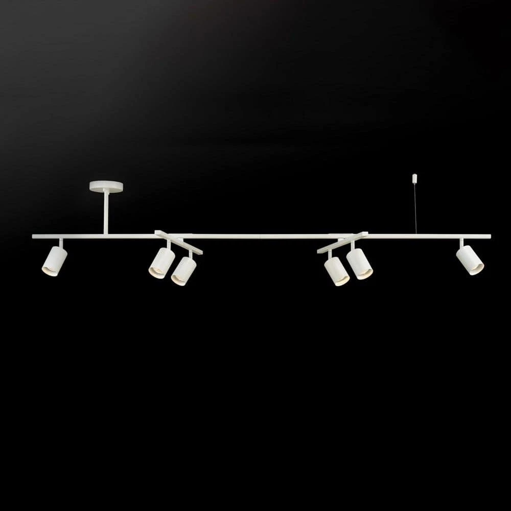 5.3 ft. 6-Light Matte White Flexible Track Lighting Kit with Center Swivel Bars by Globe Electric 2 5.3 ft. 6-Light Matte White Flexible Track Lighting Kit with Center Swivel Bars by Globe Electric - Image 2