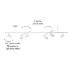 5.3 ft. 6-Light Matte White Flexible Track Lighting Kit with Center Swivel Bars by Globe Electric 15 5.3 ft. 6-Light Matte White Flexible Track Lighting Kit with Center Swivel Bars by Globe Electric -Deals Globe Electric Store matte white globe electric track lighting kits 91002803 fa 1000