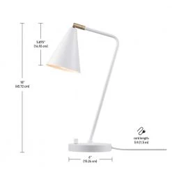Emily 18 in. Matte White Desk Lamp with Brass Accents by Globe Electric 13 Emily 18 in. Matte White Desk Lamp with Brass Accents by Globe Electric -Deals Globe Electric Store matte white with brass accents globe electric desk lamps 52967 1f 1000