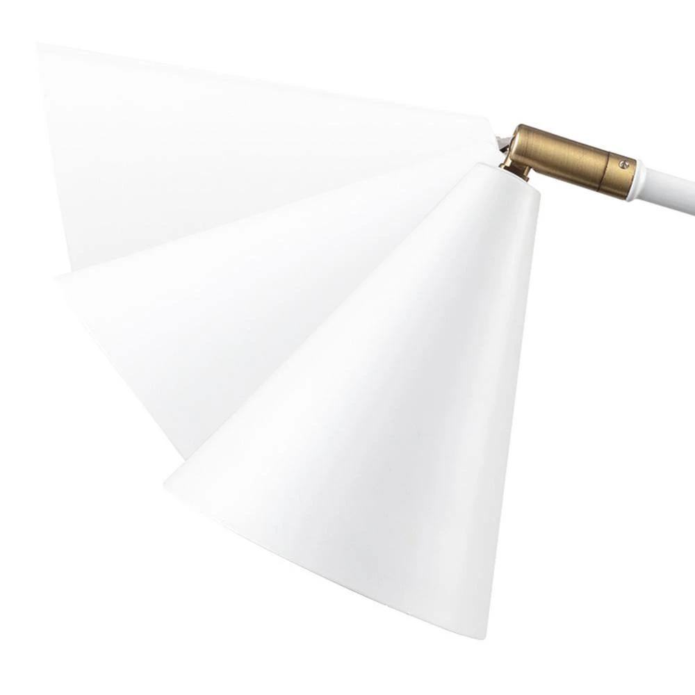 Emily 18 in. Matte White Desk Lamp with Brass Accents by Globe Electric 4 Emily 18 in. Matte White Desk Lamp with Brass Accents by Globe Electric - Image 4