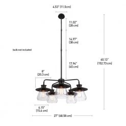 Nate 5-Light Oil Rubbed Bronze Chandelier with Clear Glass Shades by Globe Electric -Deals Globe Electric Store oil rubbed bronze globe electric chandeliers 60471 44 1000