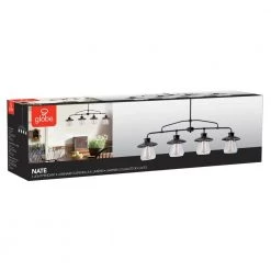 Nate 4-Light Oil Rubbed Bronze Pendant with Clear Glass Shades by Globe Electric -Deals Globe Electric Store oil rubbed bronze globe electric chandeliers 65382 76 1000
