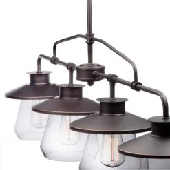 Nate 4-Light Oil Rubbed Bronze Pendant with Clear Glass Shades by Globe Electric -Deals Globe Electric Store oil rubbed bronze globe electric chandeliers 65382 c3 1000