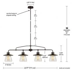 Nate 4-Light Oil Rubbed Bronze Pendant with Clear Glass Shades by Globe Electric -Deals Globe Electric Store oil rubbed bronze globe electric chandeliers 65382 fa 1000
