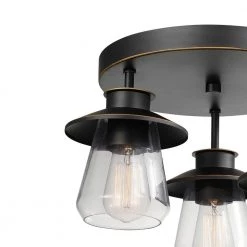 Nate 11 in. 3-Light Oil Rubbed Bronze Semi-Flush Mount Ceiling Light with Clear Glass Shades by Globe Electric 9 Nate 11 in. 3-Light Oil Rubbed Bronze Semi-Flush Mount Ceiling Light with Clear Glass Shades by Globe Electric -Deals Globe Electric Store oil rubbed bronze globe electric flush mount lights 60879 c3 1000