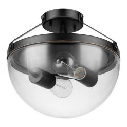 Belsize 12 in. 2-Light Oil Rubbed Bronze Semi-Flush Mount with Clear Glass Shade, Vintage Incandescent Bulbs Included by Globe Electric 11 Belsize 12 in. 2-Light Oil Rubbed Bronze Semi-Flush Mount with Clear Glass Shade, Vintage Incandescent Bulbs Included by Globe Electric -Deals Globe Electric Store oil rubbed bronze globe electric flush mount lights 61003 1f 1000