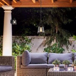 Charlie 1-Light Oil Rubbed Bronze Outdoor Hanging Pendant, Vintage Edison LED Bulb Included by Globe Electric -Deals Globe Electric Store oil rubbed bronze globe electric outdoor pendant lights 44231 44 1000