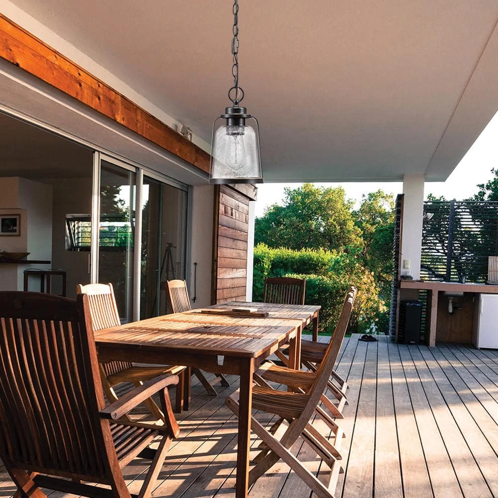 Roth 1-Light Oil Rubbed Bronze Outdoor Indoor Hanging Pendant by Globe Electric 2 Roth 1-Light Oil Rubbed Bronze Outdoor Indoor Hanging Pendant by Globe Electric - Image 2