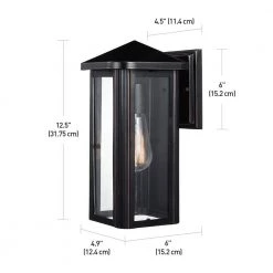 Clarence 1-Light Oil Rubbed Bronze Outdoor Indoor Wall Lantern Sconce with Clear Glass Shade and Bulb Included by Globe Electric 10 Clarence 1-Light Oil Rubbed Bronze Outdoor Indoor Wall Lantern Sconce with Clear Glass Shade and Bulb Included by Globe Electric -Deals Globe Electric Store oil rubbed bronze globe electric outdoor sconces 44060 1f 1000