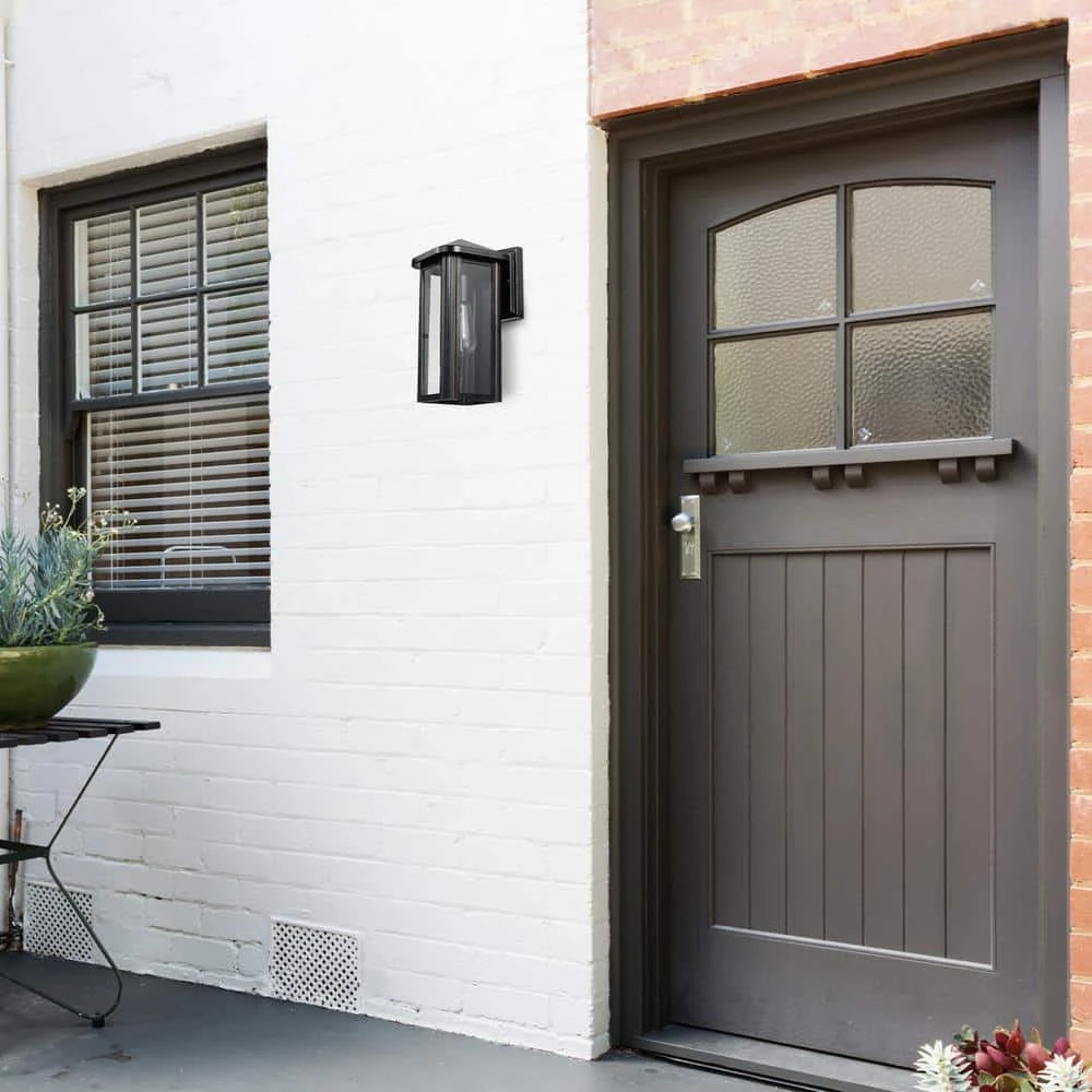 Clarence 1-Light Oil Rubbed Bronze Outdoor Indoor Wall Lantern Sconce with Clear Glass Shade and Bulb Included by Globe Electric 2 Clarence 1-Light Oil Rubbed Bronze Outdoor Indoor Wall Lantern Sconce with Clear Glass Shade and Bulb Included by Globe Electric - Image 2