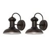 Jameson 1-Light Oil Rubbed Bronze Outdoor Wall Lantern Sconce (2-Pack) by Globe Electric