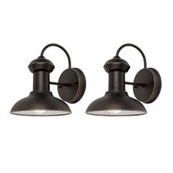 Jameson 1-Light Oil Rubbed Bronze Outdoor Wall Lantern Sconce (2-Pack) by Globe Electric