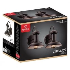 Jameson 1-Light Oil Rubbed Bronze Outdoor Wall Lantern Sconce (2-Pack) by Globe Electric -Deals Globe Electric Store oil rubbed bronze globe electric outdoor sconces 44305 fa 1000