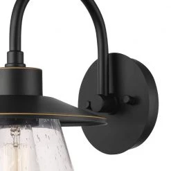 Nate 1-Light Oil Rubbed Bronze Outdoor Indoor Wall Lantern Sconce with Seeded Glass Shade by Globe Electric -Deals Globe Electric Store oil rubbed bronze globe electric outdoor sconces 44679 44 1000