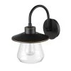 Nate 1-Light Oil Rubbed Bronze Outdoor Indoor Wall Lantern Sconce with Seeded Glass Shade by Globe Electric