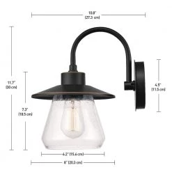 Nate 1-Light Oil Rubbed Bronze Outdoor Indoor Wall Lantern Sconce with Seeded Glass Shade by Globe Electric -Deals Globe Electric Store oil rubbed bronze globe electric outdoor sconces 44679 77 1000