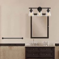Parker 3-Light Oil Rubbed Bronze 5-Piece All-In-One Bath Light Set by Globe Electric -Deals Globe Electric Store oil rubbed bronze globe electric vanity lighting 50192 4f 1000
