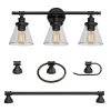 Parker 3-Light Oil Rubbed Bronze 5-Piece All-In-One Bath Light Set by Globe Electric