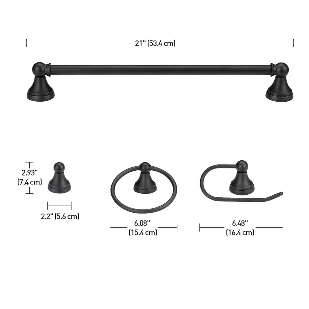 Jayden 3-Light Oil Rubbed Bronze Vanity Light with Frosted Glass Shades and 4-Piece Bath Set by Globe Electric 6 Jayden 3-Light Oil Rubbed Bronze Vanity Light with Frosted Glass Shades and 4-Piece Bath Set by Globe Electric - Image 6