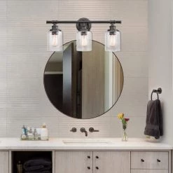 Camden 5-Piece All-In-One Bronze Bathroom Vanity Light Set by Globe Electric -Deals Globe Electric Store oil rubbed bronze globe electric vanity lighting 51415 1f 1000