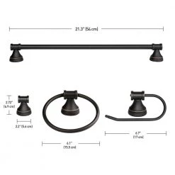 Nate 3-Light Oil Rubbed Bronze Vanity Light With Clear Glass Shades and Bath Set by Globe Electric -Deals Globe Electric Store oil rubbed bronze globe electric vanity lighting 51496 76 1000