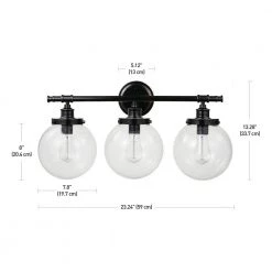 Milan 25.9 in. 3-Light Oil Rubbed Bronze Vanity Light with Clear Glass Shades and Bath Set (5-Piece), Bulbs Included by Globe Electric -Deals Globe Electric Store oil rubbed bronze globe electric vanity lighting 51523 44 1000