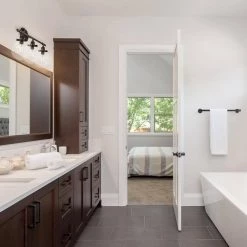 Milan 25.9 in. 3-Light Oil Rubbed Bronze Vanity Light with Clear Glass Shades and Bath Set (5-Piece), Bulbs Included by Globe Electric -Deals Globe Electric Store oil rubbed bronze globe electric vanity lighting 51523 c3 1000