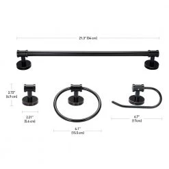 Milan 25.9 in. 3-Light Oil Rubbed Bronze Vanity Light with Clear Glass Shades and Bath Set (5-Piece), Bulbs Included by Globe Electric -Deals Globe Electric Store oil rubbed bronze globe electric vanity lighting 51523 fa 1000